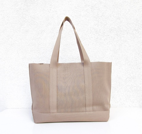 Lekka torba shopper do pracy na zakupy beżowa