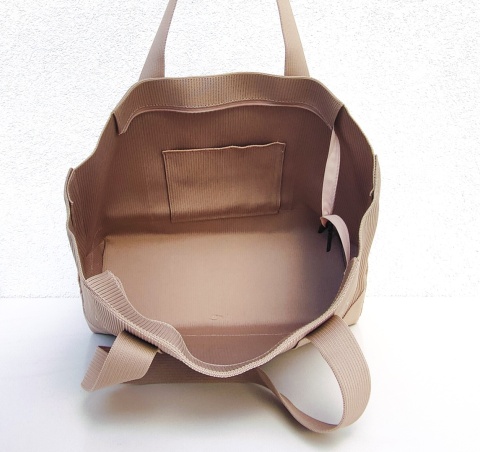 Lekka torba shopper do pracy na zakupy beżowa