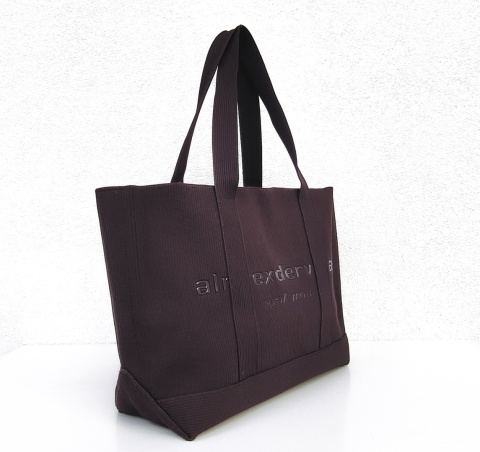 Lekka torba shopper do pracy na zakupy brązowa czekoladowa