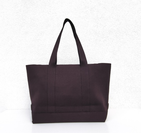 Lekka torba shopper do pracy na zakupy brązowa czekoladowa