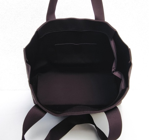 Lekka torba shopper do pracy na zakupy brązowa czekoladowa