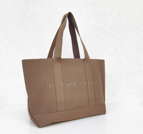 Lekka torba shopper do pracy na zakupy karmelowa