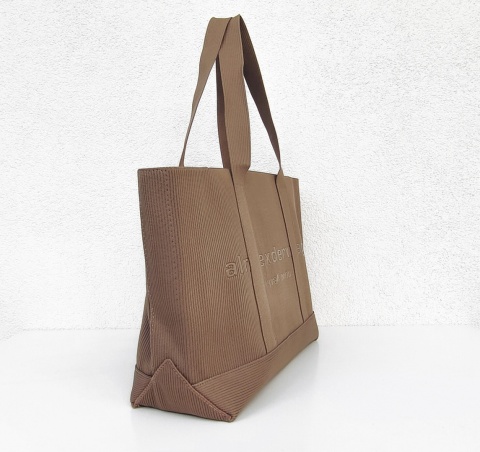 Lekka torba shopper do pracy na zakupy karmelowa