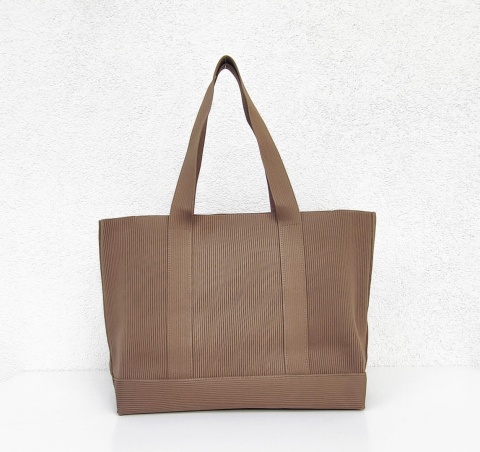 Lekka torba shopper do pracy na zakupy karmelowa