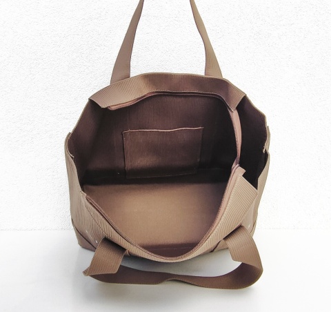 Lekka torba shopper do pracy na zakupy karmelowa