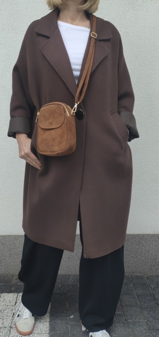 Listonoszka zamszowa rowerówka brązowa cynamonowa
