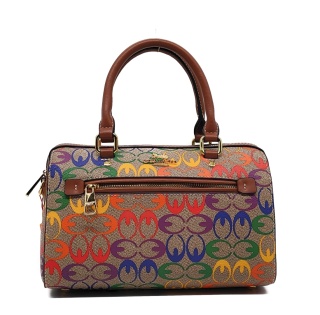 Torebka kuferek crossbody GUANCHI brązowa tęczowa