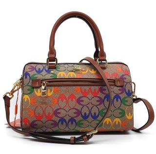 Torebka kuferek crossbody GUANCHI brązowa tęczowa