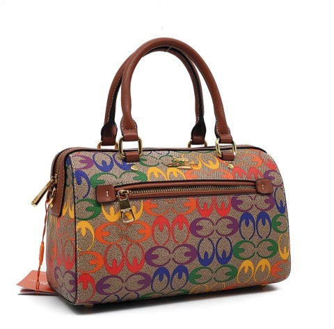Torebka kuferek crossbody GUANCHI brązowa tęczowa