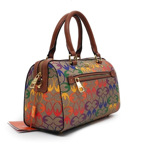 Torebka kuferek crossbody GUANCHI brązowa tęczowa