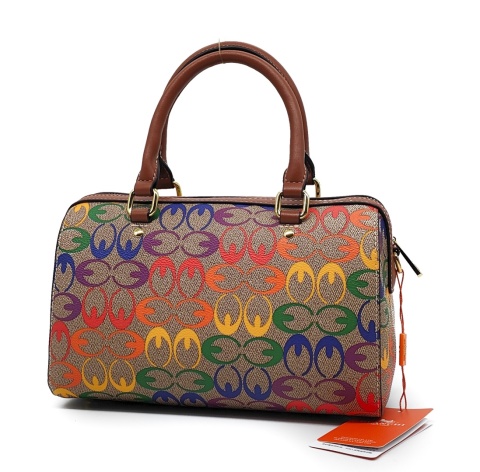 Torebka kuferek crossbody GUANCHI brązowa tęczowa