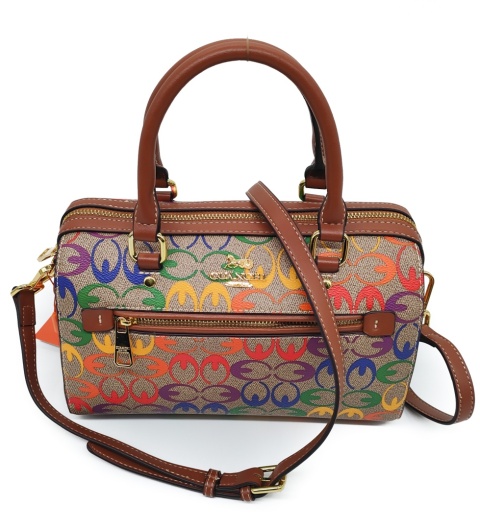 Torebka kuferek crossbody GUANCHI brązowa tęczowa