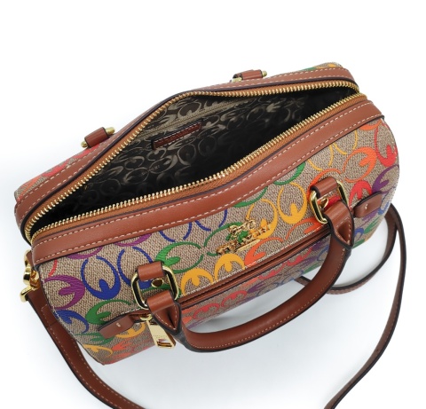 Torebka kuferek crossbody GUANCHI brązowa tęczowa