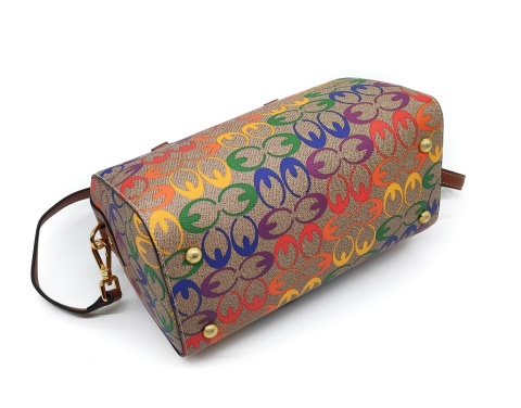 Torebka kuferek crossbody GUANCHI brązowa tęczowa