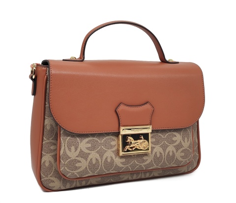 Torebka kuferek listonoszka crossbody GUANCHI brązowa z klapą