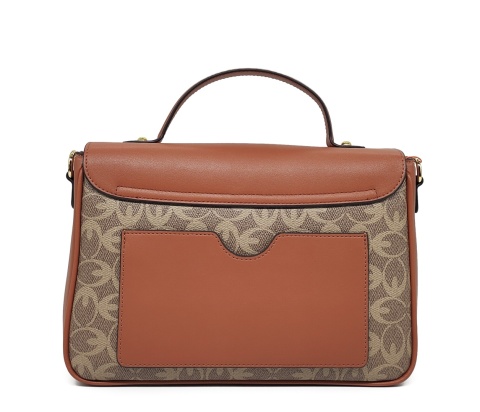 Torebka kuferek listonoszka crossbody GUANCHI brązowa z klapą