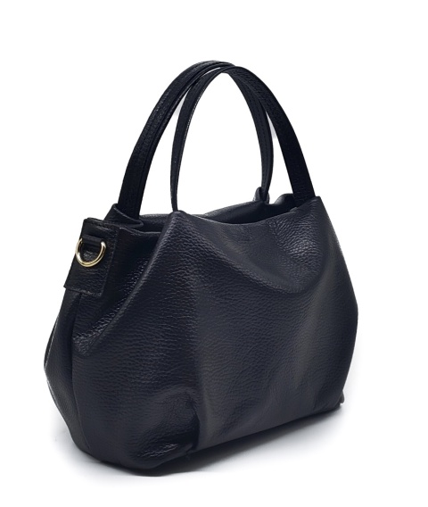 Kuferek crossbody torebka skóra naturalna czarna