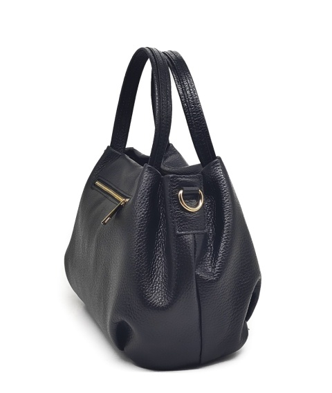 Kuferek crossbody torebka skóra naturalna czarna