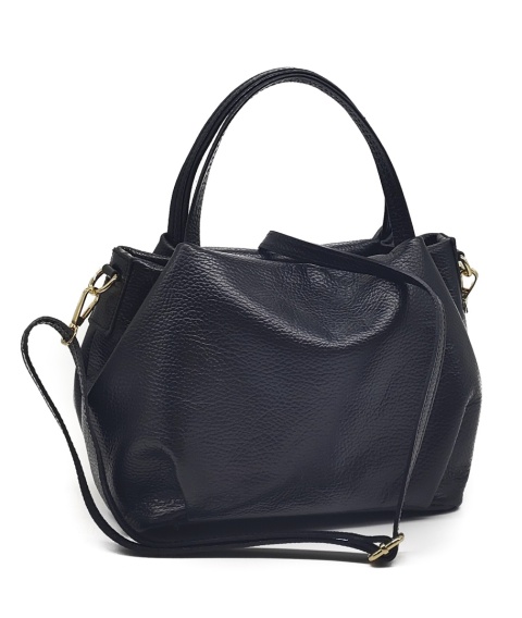 Kuferek crossbody torebka skóra naturalna czarna