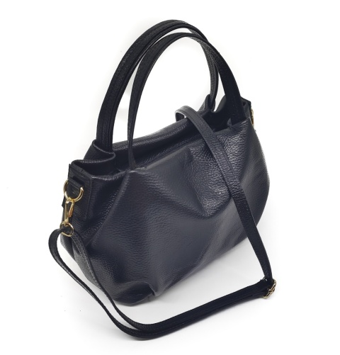 Kuferek crossbody torebka skóra naturalna czarna