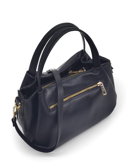 Kuferek crossbody torebka skóra naturalna czarna