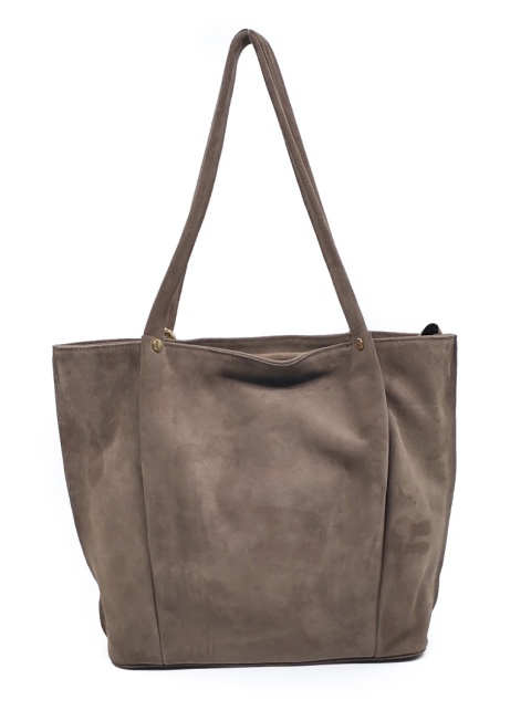 Laura Biaggi zamszowa beżowa taupe mocha torebka shopper