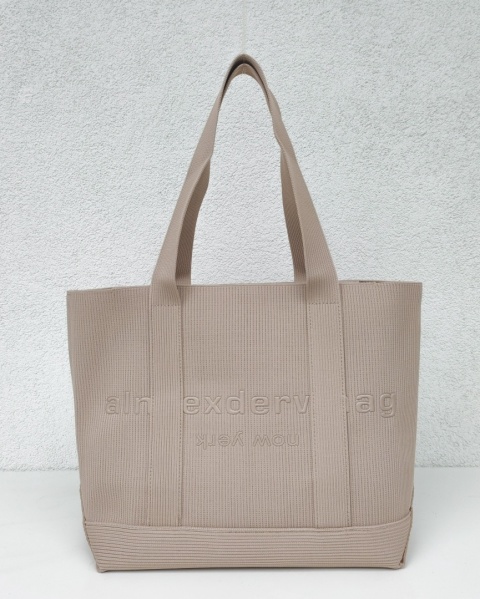 Lekka torba shopper do pracy na zakupy beżowa