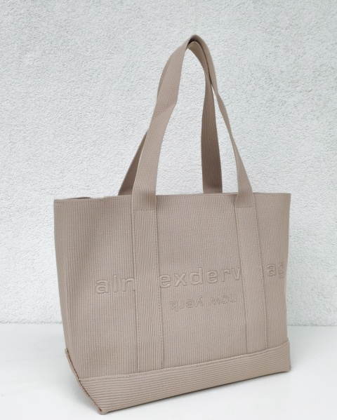 Lekka torba shopper do pracy na zakupy beżowa