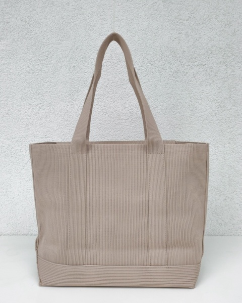 Lekka torba shopper do pracy na zakupy beżowa