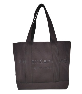 Lekka torba shopper do pracy na zakupy brązowa czekoladowa