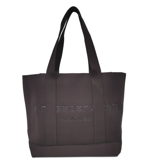 Lekka torba shopper do pracy na zakupy brązowa czekoladowa