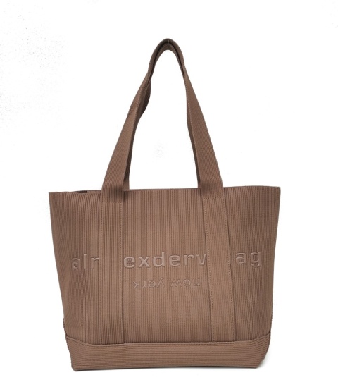 Lekka torba shopper do pracy na zakupy karmelowa