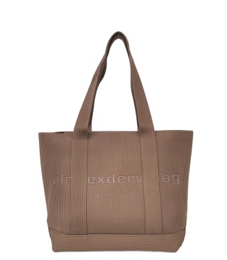 Lekka torba shopper do pracy na zakupy karmelowa