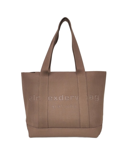 Lekka torba shopper do pracy na zakupy karmelowa