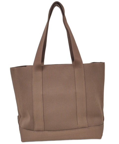 Lekka torba shopper do pracy na zakupy karmelowa