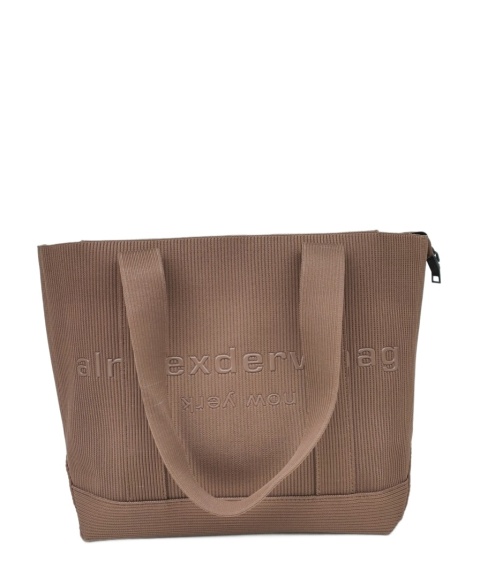 Lekka torba shopper do pracy na zakupy karmelowa