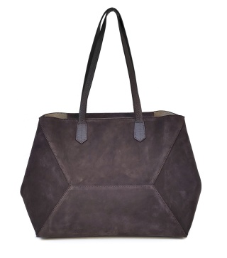 Zamszowy shopper w czekoladowym kolorze