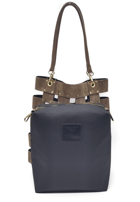 Torebka shopper zamszowa beżowa