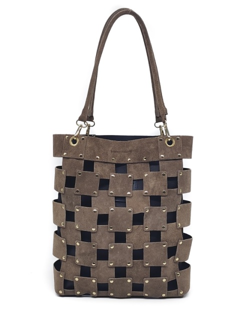 Torebka shopper zamszowa beżowa