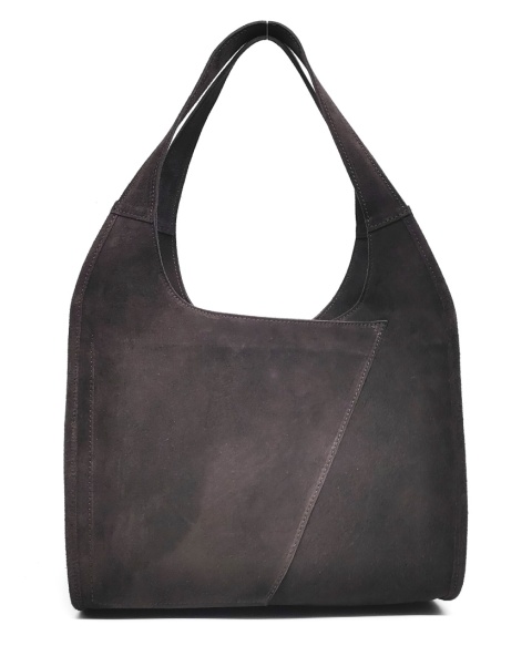 Zamszowy czekoladowy shopper