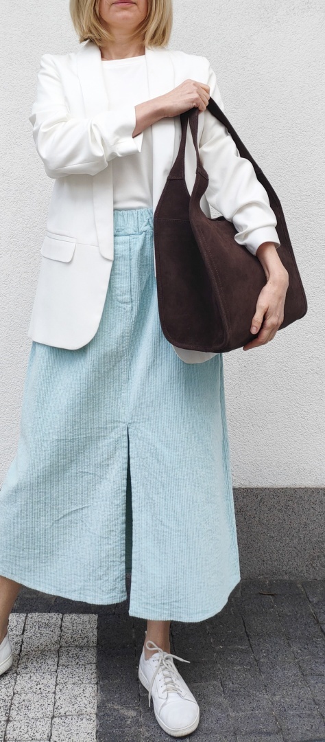 Zamszowy czekoladowy shopper
