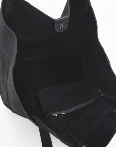 MAXI shopper torba skóra zamszowa czarna