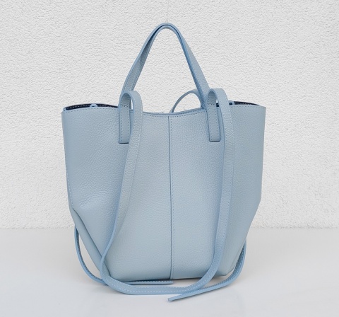 Niebieska blue torebka Shopperka do ręki na ramię