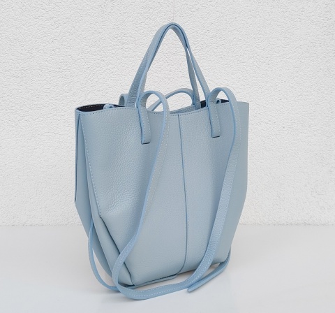 Niebieska blue torebka Shopperka do ręki na ramię