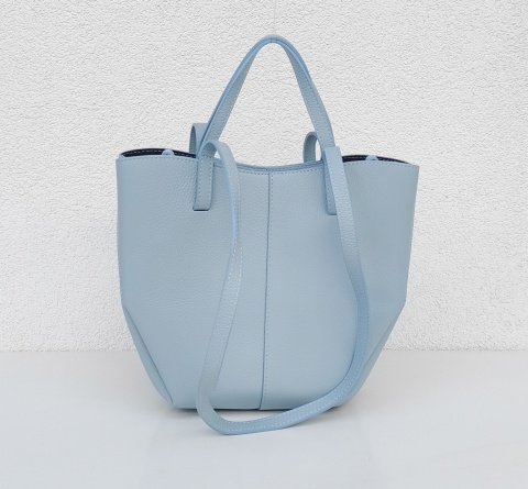 Niebieska blue torebka Shopperka do ręki na ramię