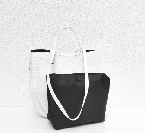 Torebka shopper skóra naturalna biała