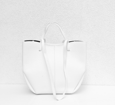 Torebka shopper skóra naturalna biała