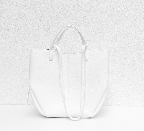 Torebka shopper skóra naturalna biała