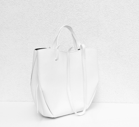 Torebka shopper skóra naturalna biała