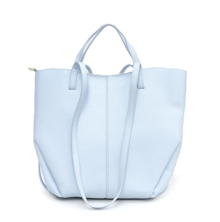 Torebka shopper skóra naturalna niebieska